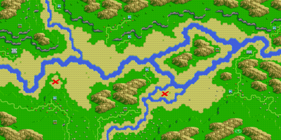 A red X marks the location of each buried treasure.