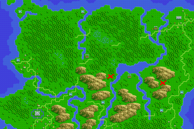 A red X marks the location of each buried treasure.