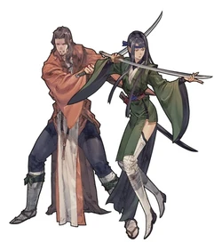 The Swordmaster's class artwork for the PSP version of Tactics Ogre: Let Us Cling Together.