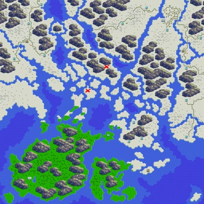 A red X marks the location of each buried treasure.