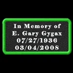 Gygax Memorial Patch