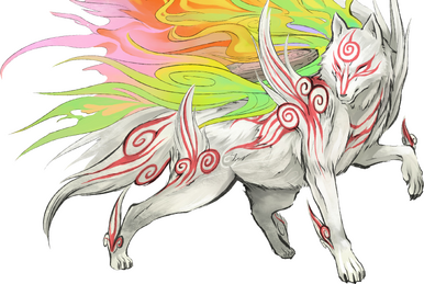 Okami Inspired Animal Wood Keychain Charm Amaterasu Oki 