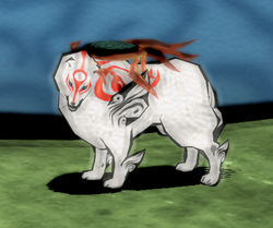 Okami. Amaterasu  Kitsune, Raposa, Esboço