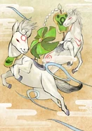 Kazegami and his child in Ōkamiden.