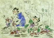 Artwork showing Mushi as an adult.