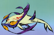 Early concept art of Amaterasu as a dolphin.