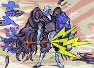 Artwork of a Blue Cyclops in its "chaos mode".