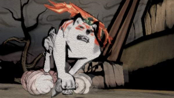 Still from the computer game Okami, which uses a NPR chinese painting