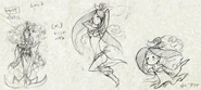 Early design sketches of Sakuya.