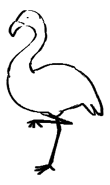 A sketch of a flamingo drawn during the seventh drawing live stream to represent Malon.