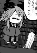 The bookcases in the library