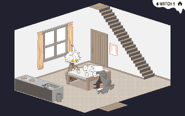Yukisada's house interior seen in the Ice Watching: Round One Remake