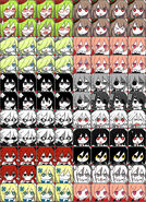 A sprite expressions sheet of The Gray Garden cast