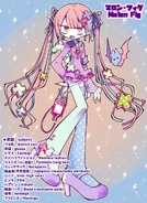 Malon Fig alongside the fan-suggestions that inspired her design.