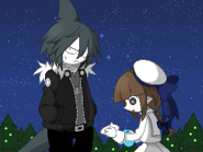 Samekichi gifting Wadanohara the ocarina