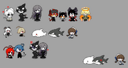 Pixel art doodles from Deep-Sea Prisoner's livestreams.