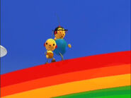Olie Polie and Percy Polie on the rainbow