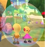 Olie Polie and Zowie Polie in the bubble