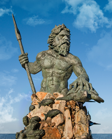 God of the Sea  The Roman god of the sea, Neptune, stands in a