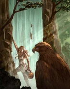 Psyche receives help in retrieving water from a sacred spring