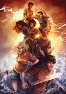 Annabeth with the rest of the seven.