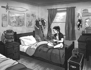 A bedroom depicted in Camp Half-Blood Confidential