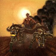 Jason harnesses King Aeetes' Colchis Bulls