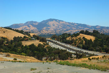 View of Mount Diablo and CA highway 24 from Lafayette Hights