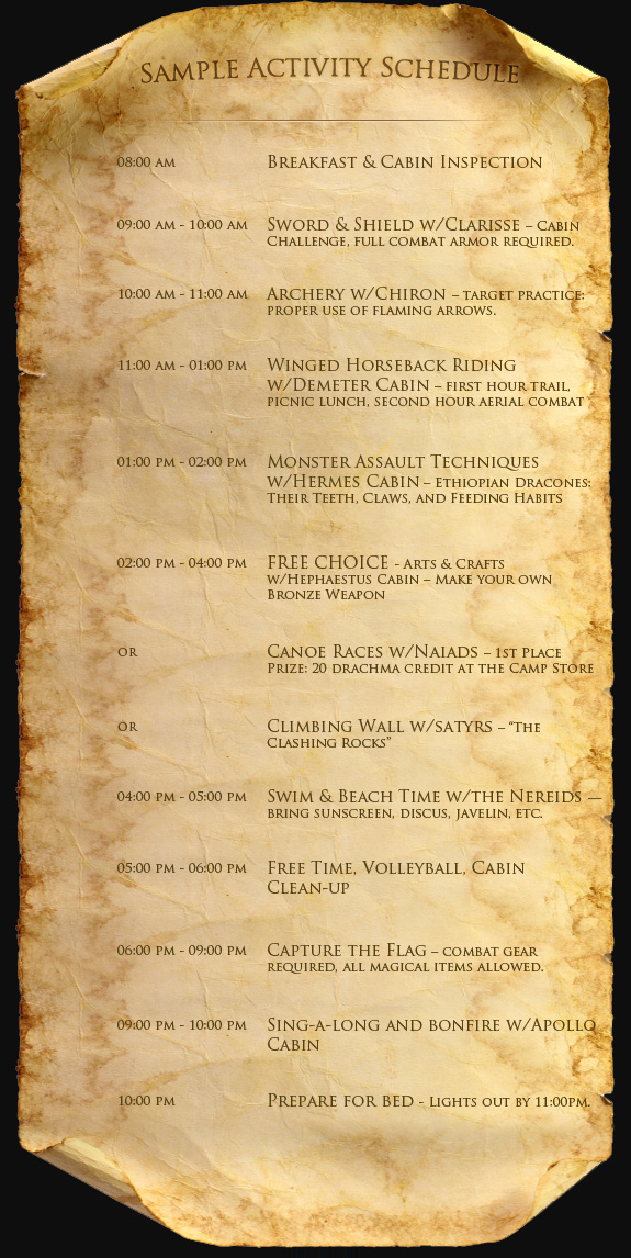 Camp Half-Blood, Events