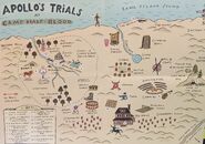 Map of Apollo's trials at Camp Half-Blood