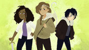 Hazel Levesque, Bianca di Angelo, and Nico di Angelo