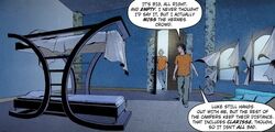 Percy in his cabin in the graphic novel.