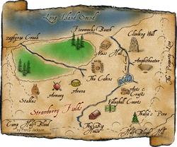 A map of Camp Half-Blood found in the book