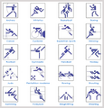 The sports pictograms for the Olympic Games