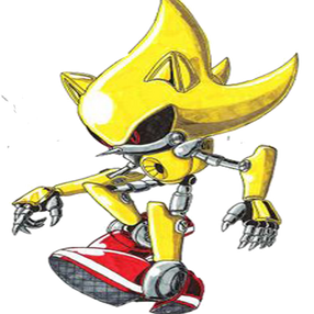 Fusion of metal sonic and reala in battle pose