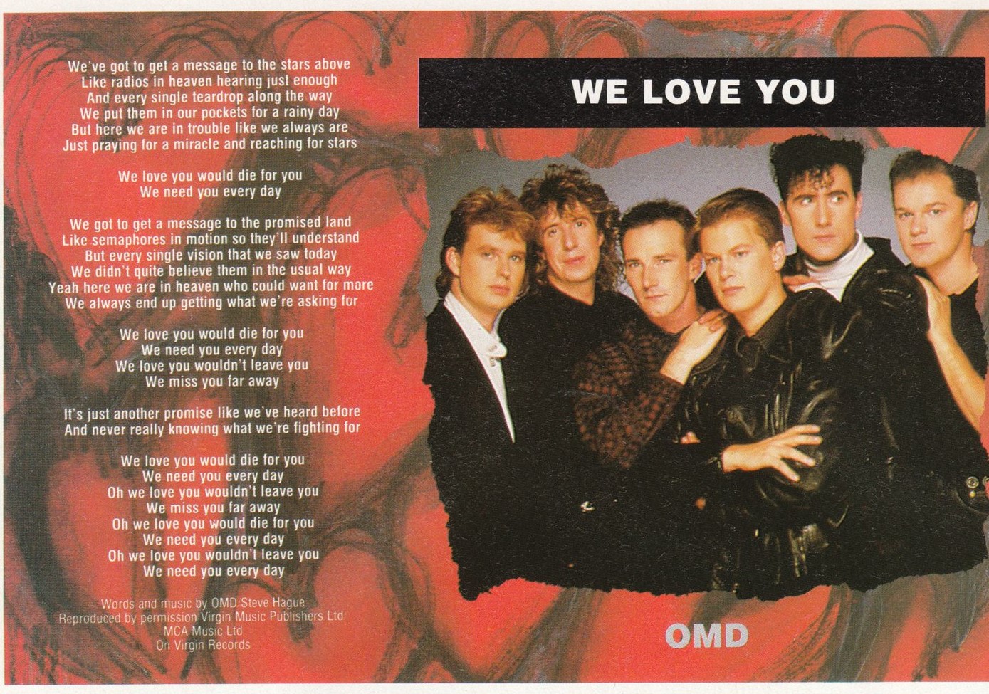 We Love You, Orchestral Manoeuvres in the Dark Wiki