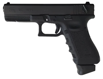 A Glock 18C (compensator-equipped model of G18) is shown here.