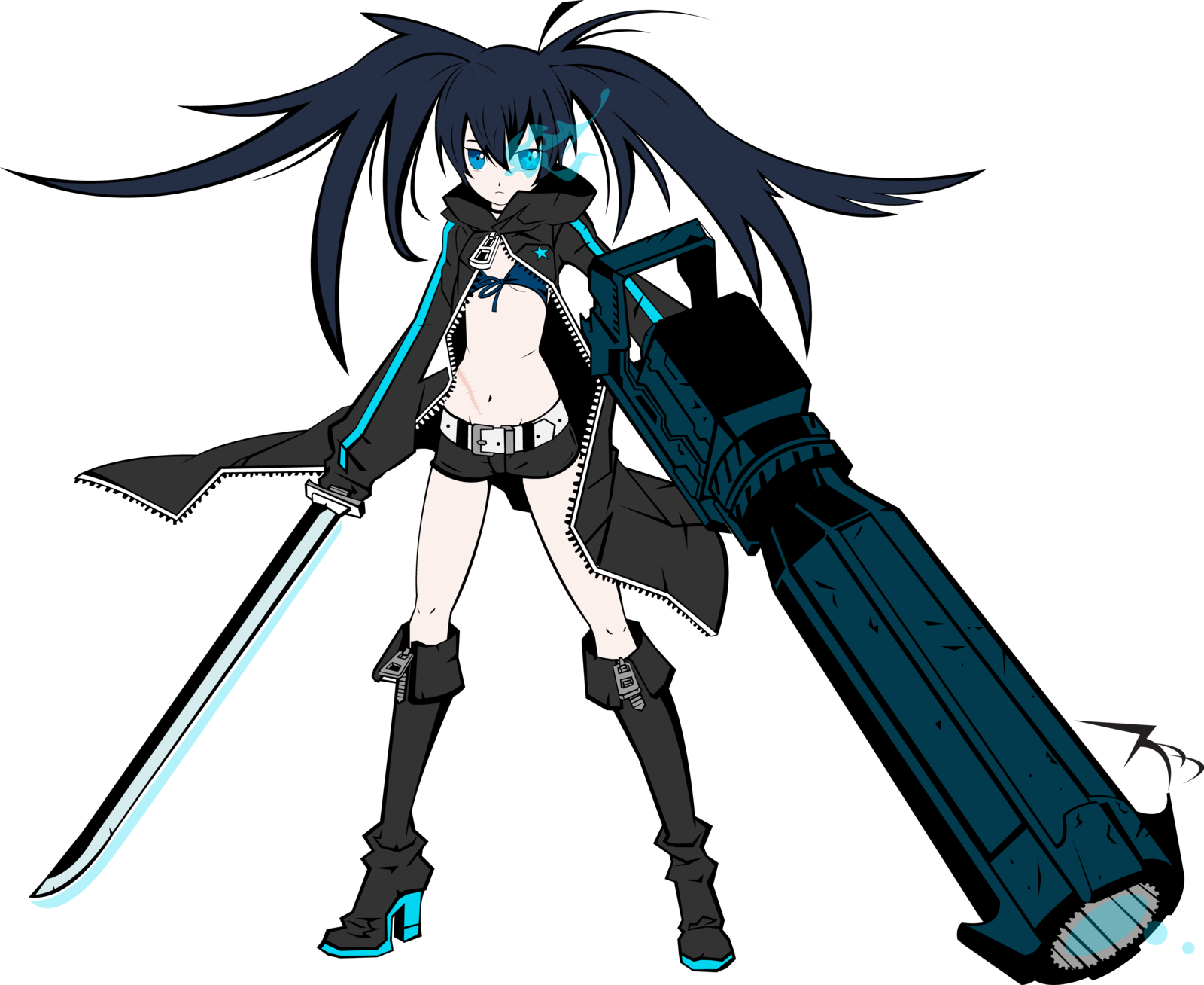 Black Rock Shooter Anime deal with it cg Artwork manga png  PNGEgg