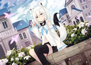 Fubuki Sitting On The Flower Bed
