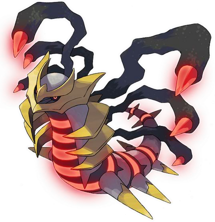 A drawing of Giratina that I did roughly two to three weeks ago, but edited  a few days ago to add a purple background to represent the Distortion world  (Original content) 