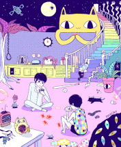 Early concept art of the Neighbor's Room by OMOCAT.