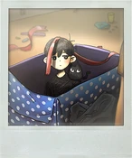 FA ALBUM 33.png (356 KB) (7/20 - SUNNY'S BIRTHDAY): You can't really tell from the photo, but MARI and HERO got SUNNY a giant building block set. SUNNY seems much more interested in the box though. He acts just like Mari's new kitten, MEWO!