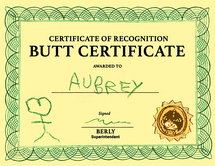 DW butt certificate