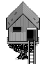 The monochrome treehouse from Nighttime Treehouse.