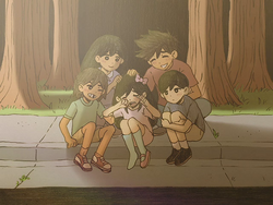 aubrey, kel, omori, hero, aubrey, and 5 more (omori) drawn by k_toast