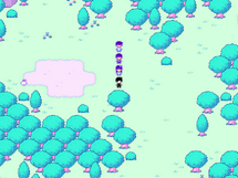 Big Strong Tree's location (Notice the few additional pixels on its sprite compared to the other trees).