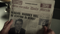 2x17 Storybrooke Daily Mirror page une première édition du matin dimanche 23 octobre 1983 Président Donald Reagan Marines Will Be Staying In Beirut