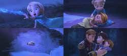 La Reine des Neiges (Disney) Elsa Anna enfant salle de bal accident Roi Reine d'Arendelle