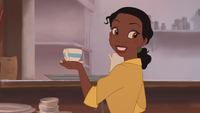 La Princesse et la Grenouille film Disney 2009 Tiana comptoir tasse cafetière plateau sourire