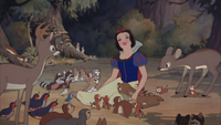 Blanche-Neige et les Sept Nains (Disney) 1937 animaux forêt fin scène séquence chanson Un Sourire en Chantant